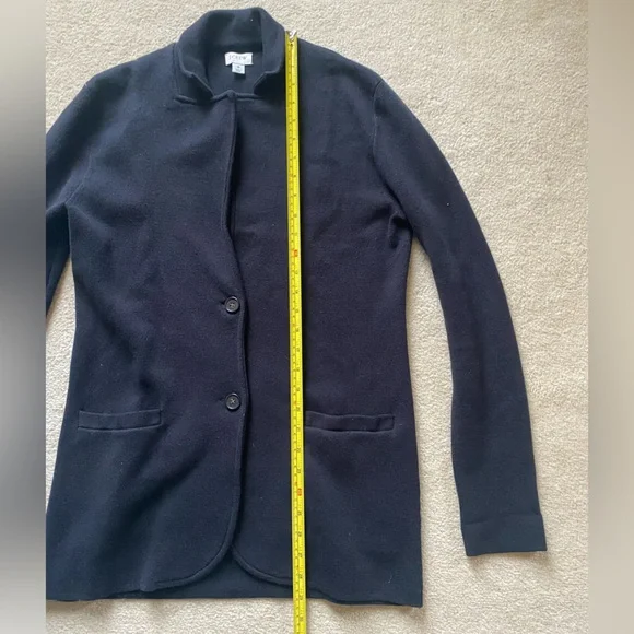 J Crew Sweater Knit Blazer Black 100% Cotton Button Front Black Size Small - Picture 6 of 8